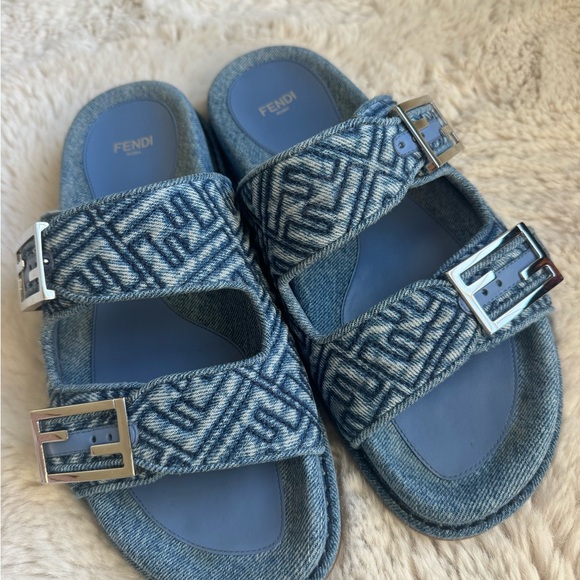 Fendi women’s Denim Blue Sandals - Picture 7 of 12